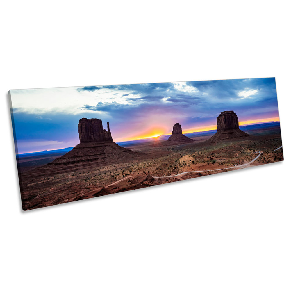 Monument Valley Sunset - Wrapped Canvas Panoramic Print