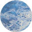 Tapis d'intérieur rond lavable abstrait bleu marine 8 pi