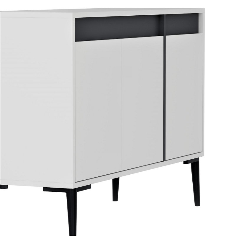 Olivia 75cm Console Table, White/Anthracite