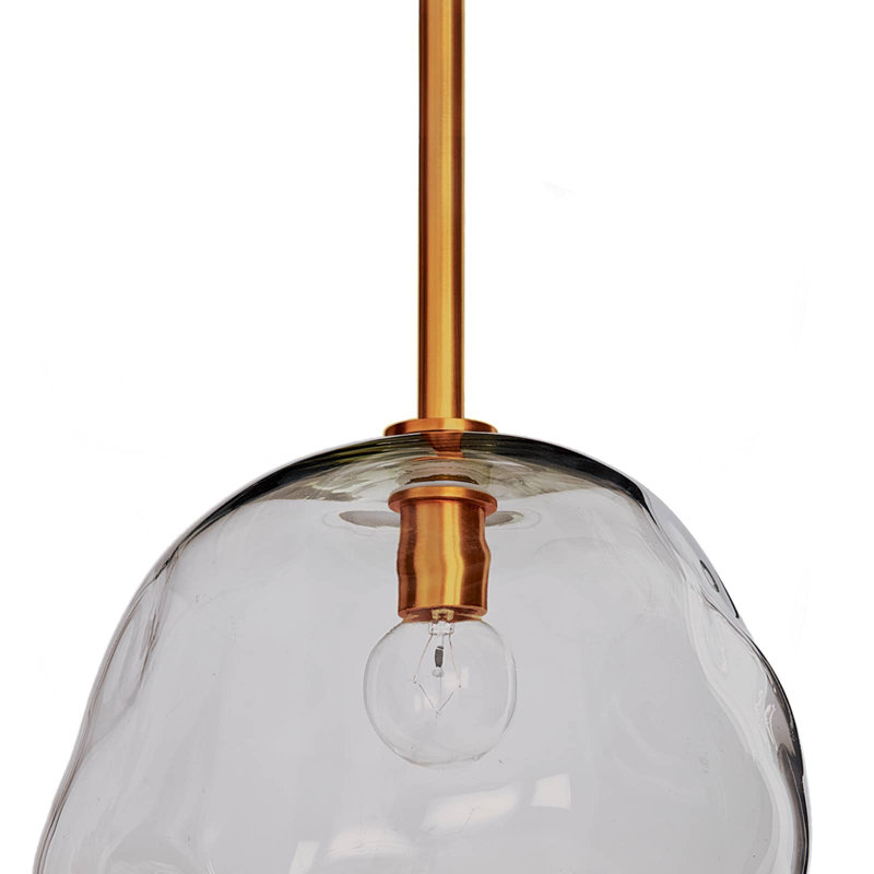 Molten Pendant with Smoke Glass, 54.75" H x 9" W x 9" D