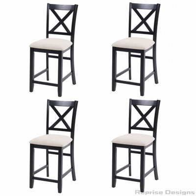 Dining Chairs Only, Wooden Counter Height Dining Chairs Set Of 4, Kitchen Chair With Padded Seat, Upholstered Side Chair For Dining Room, Living Room, Kitchen