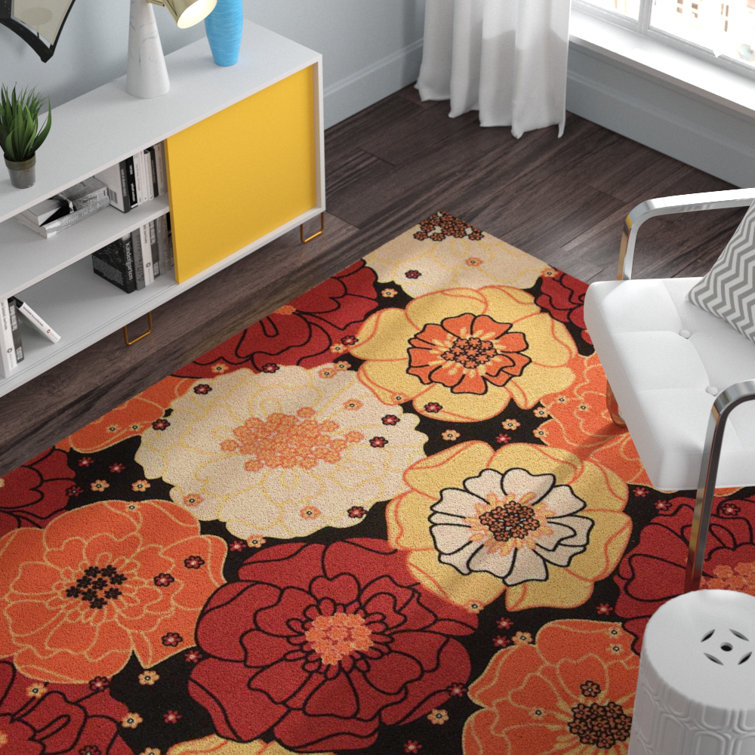 Bertran Floral Red Indoor/Outdoor Area Rug