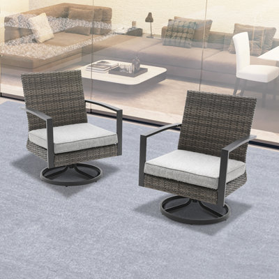 Chaises longues pivotantes avec coussins Shaylor