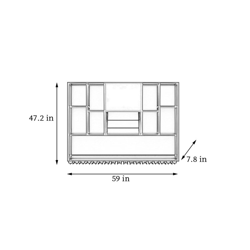 Support à vin mural en métal, Doré, H 47,2 po x l 59 po x P 7,8 po