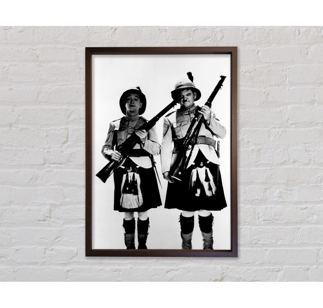 Laurel And Hardy Highland Scot - Einzelner Bilderrahmen Kunstdrucke auf Leinwand