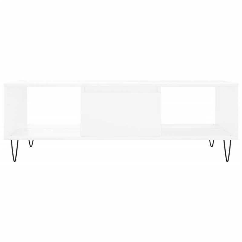 Croker Four Leg Coffee Table with Storage, White