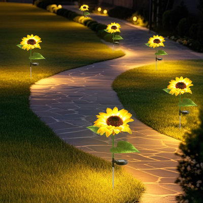 Yellow Stainless Steel Solar Powered Integrated LED Metal Pathway Light