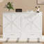 Grand lit escamotable avec station de charge et tiroirs de rangement, blanc Murphy-171541370