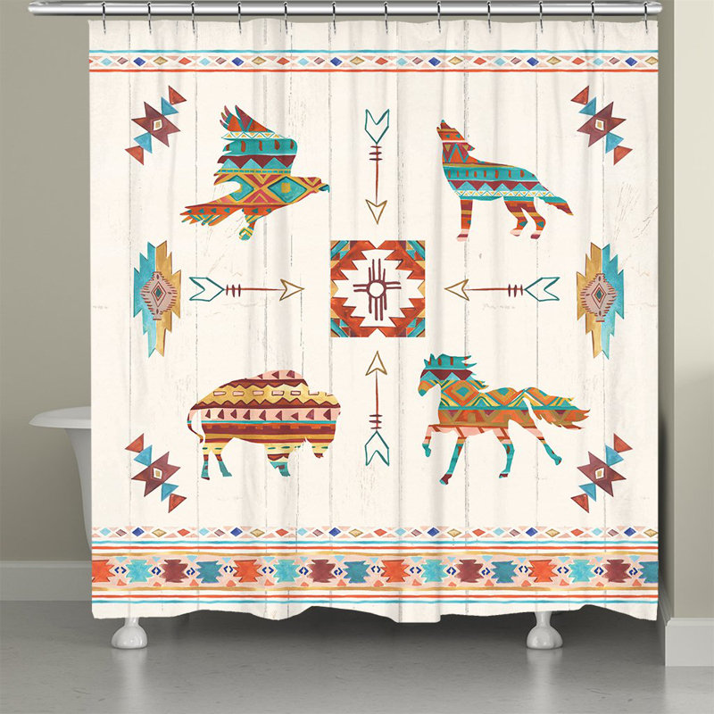 Soloman Abstract Shower Curtain, 71" H x 74" W