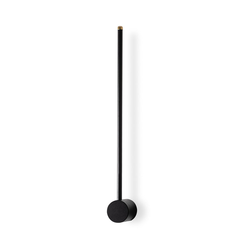 Lampe murale moderne noire, corps en métal, 24,4 x 3,9 x 2,8 pouces | Douille à DEL 8 W, lumière chaude 3000 K | Conception durable avec plaque de base de 7 cm | Parfait pour la décoration intérieure contemporaine et l'éclairage ambiant