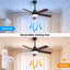 Ventilateur de plafond moderne de 42 pouces avec lumière DEL et 5 pales à télécommande, moteur à courant continu réversible noir pour chambre à coucher-1481499563-1481499566