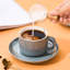6-Piece Teacup And Saucer Set, Modern Porcelain Coffee Mug With Gold Spoon-312423819