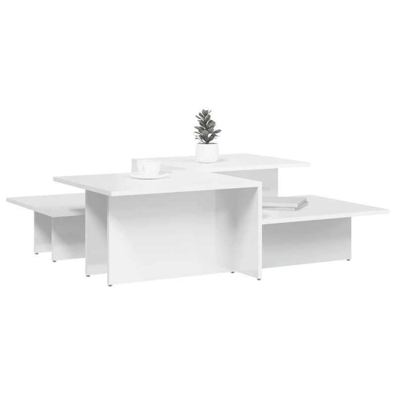 Cunegunda Abstract Coffee Table, Hight Gloss White