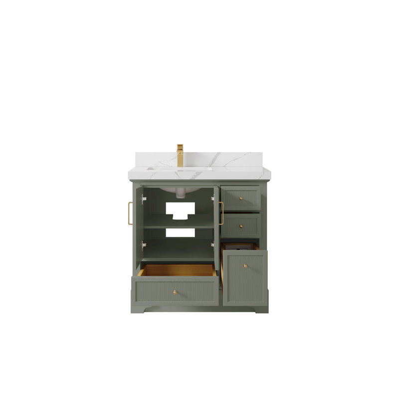 Ensemble de meuble-lavabo simple 36 po Colisa, Calacatta Laza