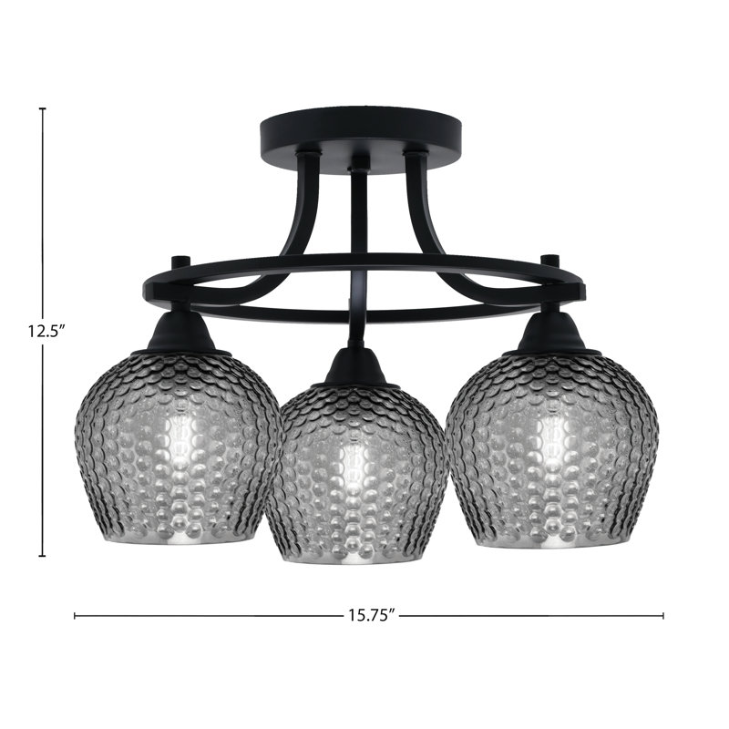 Verre fumé 6 po Amancio, Noir mat, Noir