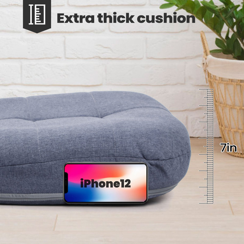Fauteuil de jeu réglable à 5 positions avec dossier, Toile gris bleuâtre