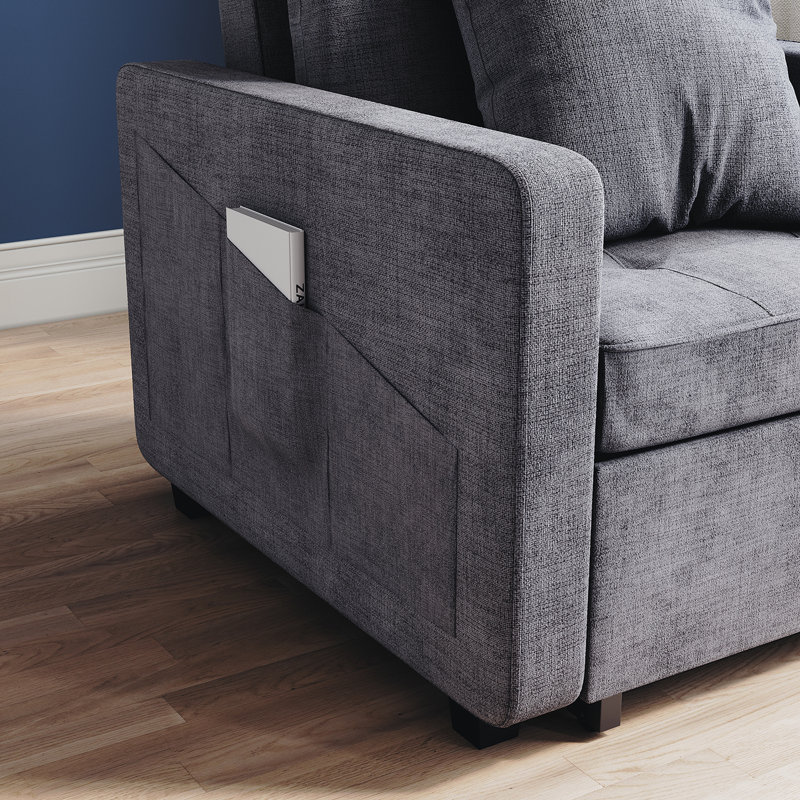 Niama Upholstered Accent Chairs Bed, Grey Fireproof Sponge