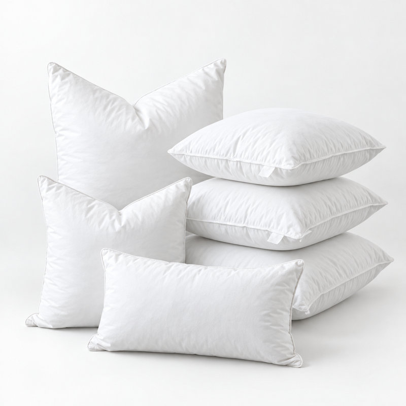 Goose Feather & Down Pillow Insert, 95% Feather 5% Down, Plush Decorative Pillow Insert, Square,    20"H x 20"W  