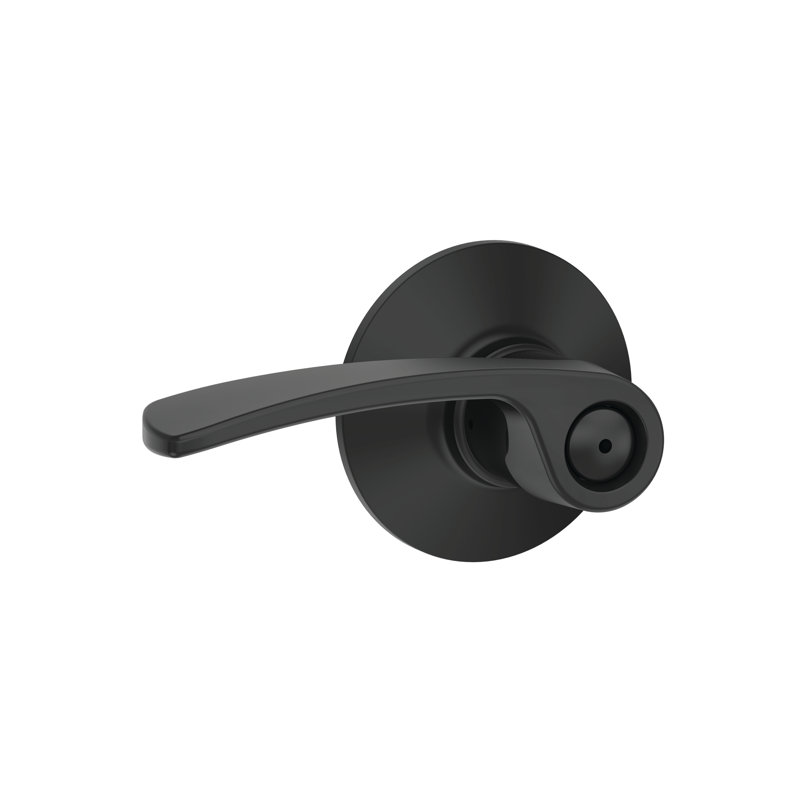 Merano Privacy Door Lever with Rosette, Matte Black