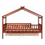 Lit simple en bois avec deux tiroirs-539235730