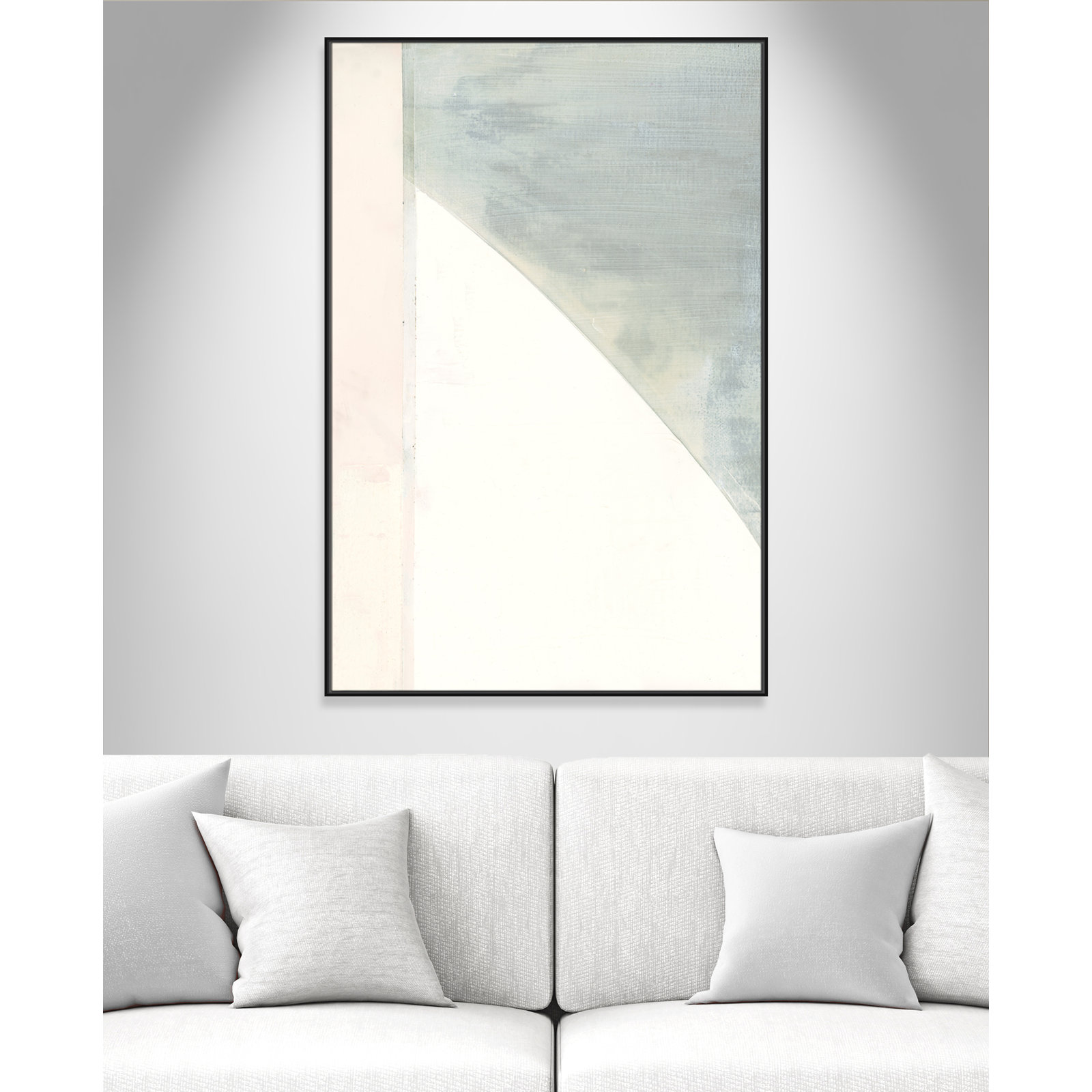 Alexandria "In Neutral I" Painting by Cartissi, 61.5" H x 41.5" W x 2" D, Black Framed Canvas