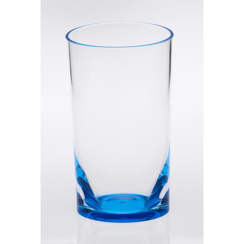 Ensemble de quatre verres à whisky en acrylique transparent et bleu