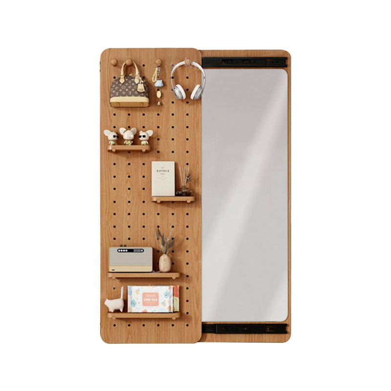 Miroir pleine grandeur rectangulaire en bois massif, 59,06 po x 15,75 po