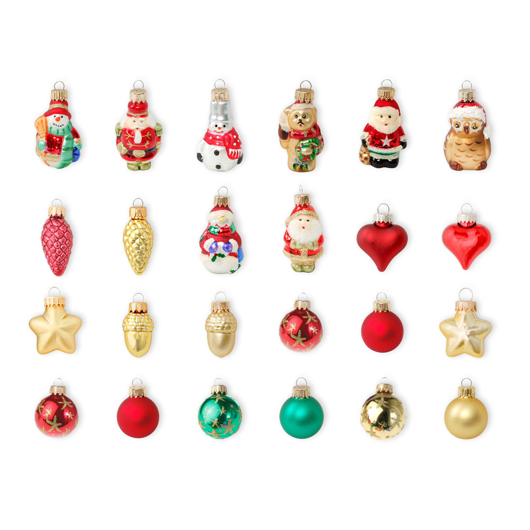 24-tlg. Weihnachtsbaumfiguren-Set Adventskalender