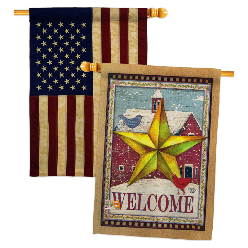 Drapeau de maison 40 po x 28 po Welcome Farm Wonderland