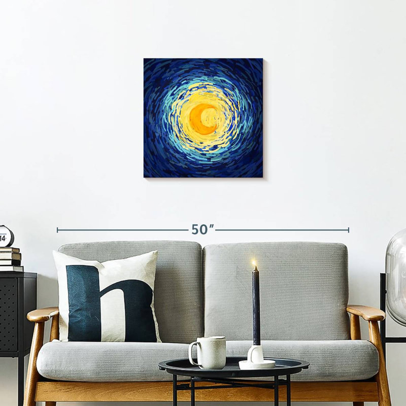 Lune jaune impressionniste Oberle, H 20 po x l 20 po