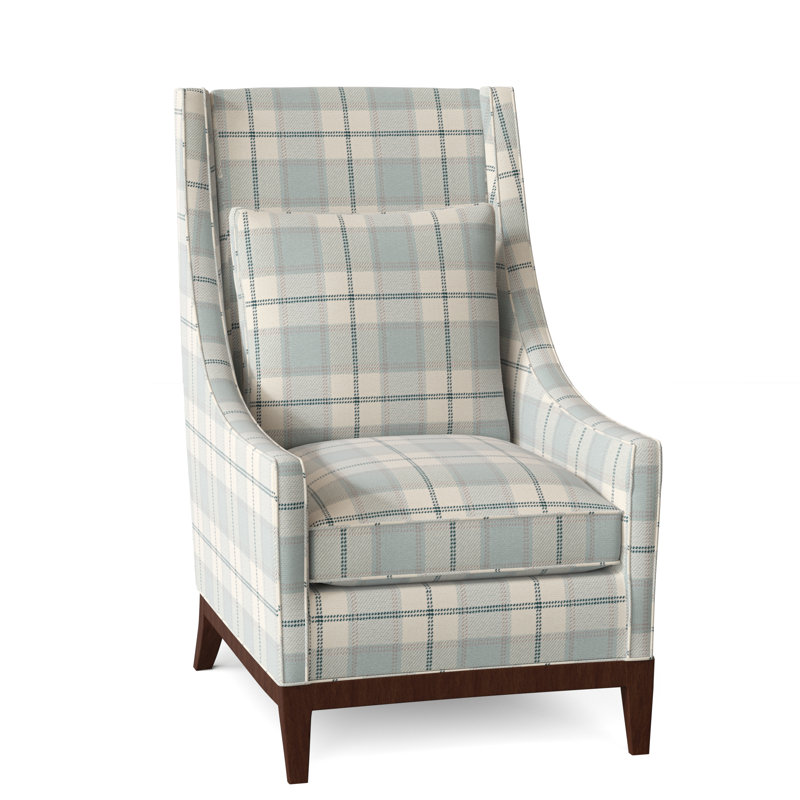 Eastside Wingback Chair, Burnished Brown, Rema Teal