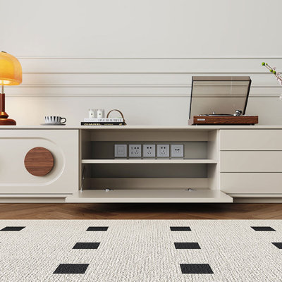 Modern Beige Manufactured Wood TV Stands