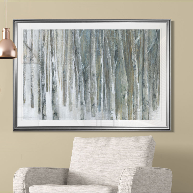 « banff bouleaus de oliveraies », reproduction, H 20 po x l 24 po x P 1,5 po, Cadre argenté