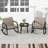 3 Pcs Wood Rocking Bistro Set Outdoor Conversation Set With Porch Rocking Chairs
