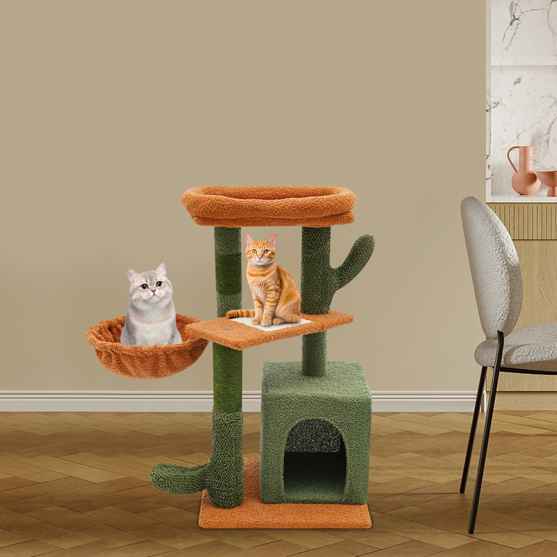 Cactus Cat Tree with Condo & Scratching Posts