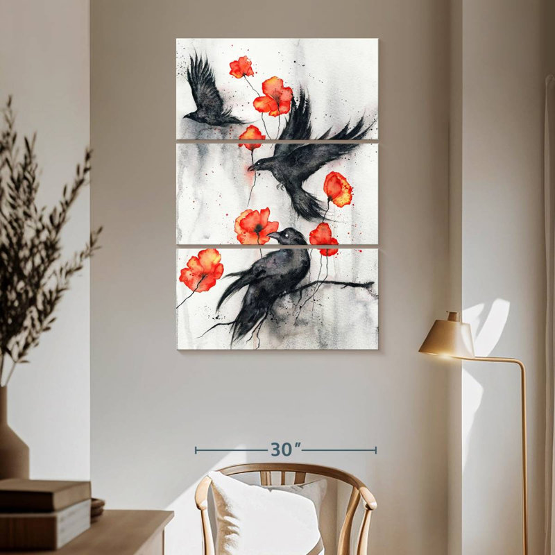 Brampt Ravens, 65" H x 42" W