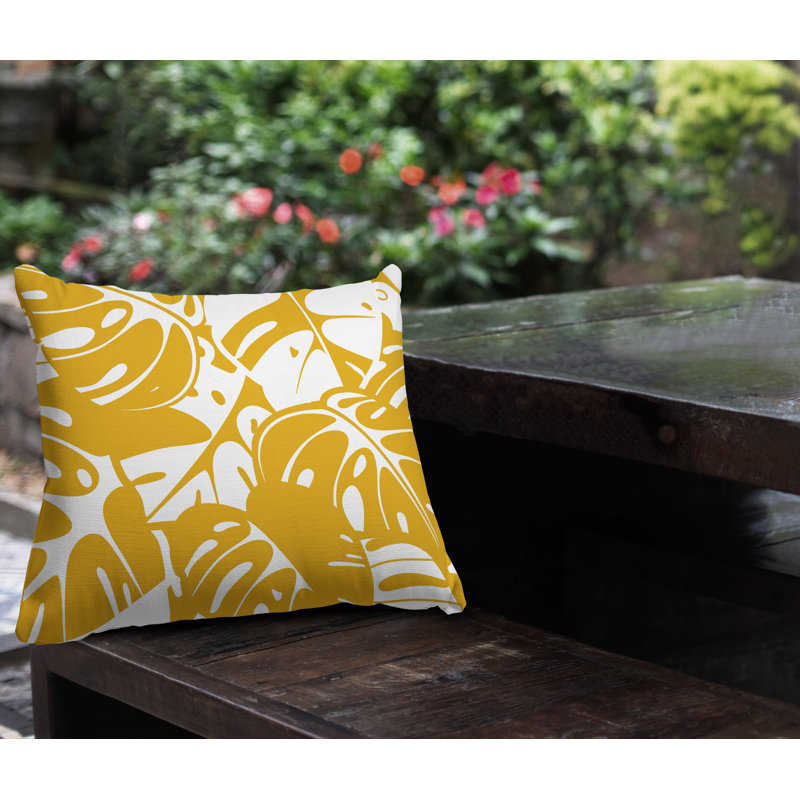 Coussin intérieur / extérieur Acton, L 19 po x H 19 po, Jaune