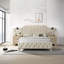 Mobilier de chambre contemporain capitonné en tissu beige avec panneau de lit et tête de lit à tête de lit capitonnée 1pc