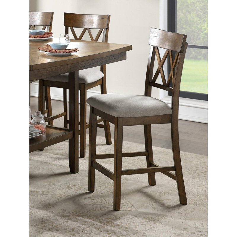 Light Oak Finish Counter Height Chairs Set of 2