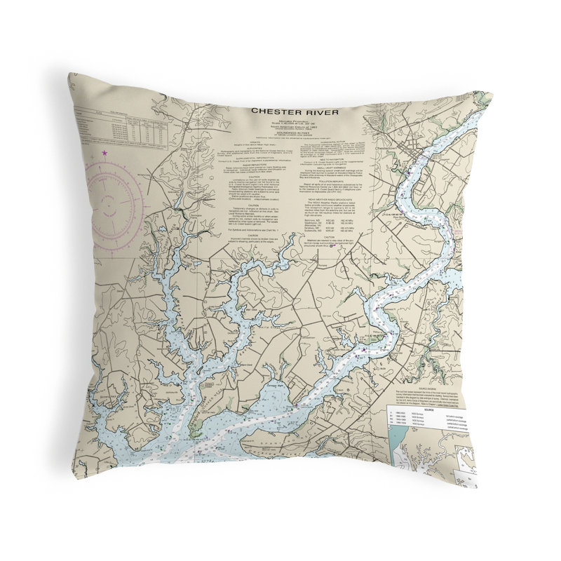 Coussin décoratif intérieur/extérieur sans cordon chester river, md