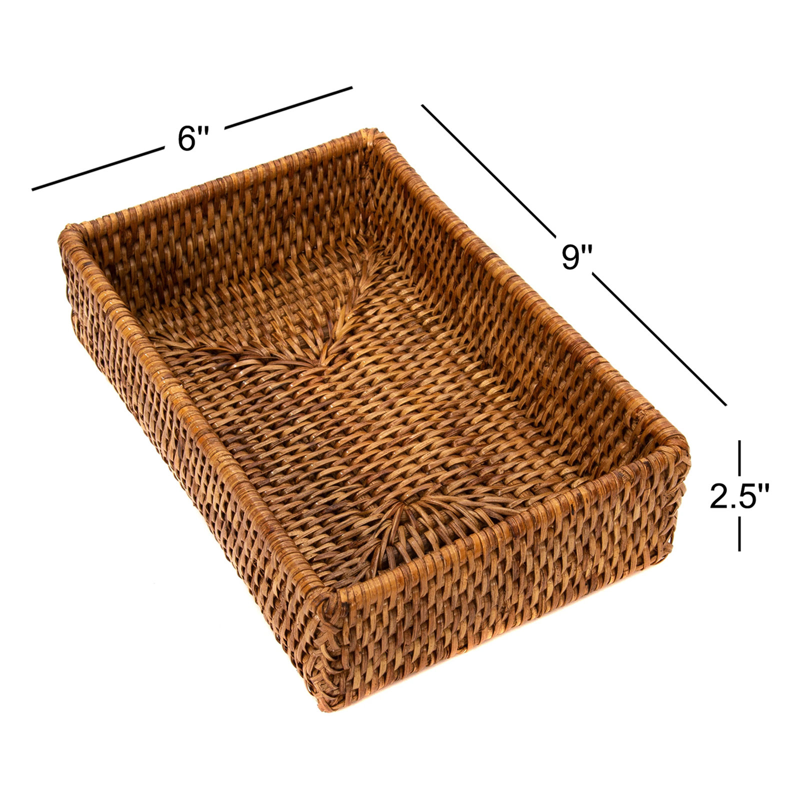 Cynda Rattan Guest Towel Holder, Honey Brown, 2.5" H x 9" W x 6" D