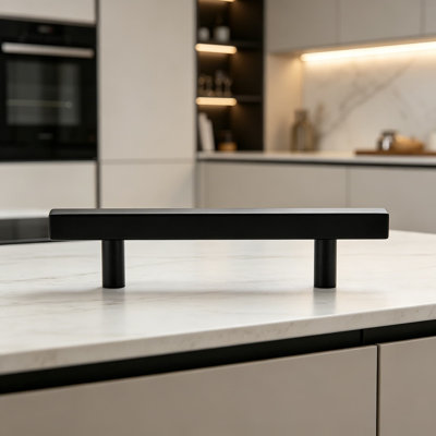 Paquet de 25 poignées d'armoire en acier inoxydable, poignées de tiroir de cuisine carrées de 6 pouces avec trou central de 3-3 / 4 pouces pour style campagne rétro