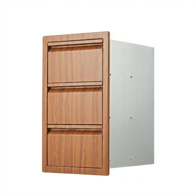 Rangement encastré résistant aux intempéries en acier inoxydable de 14,7 po x H 24,5 po x P 18,5 po à 3 niveaux pour îlot de barbecue, patio et cuisine extérieure
