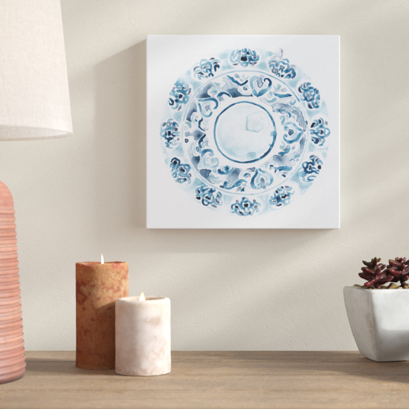 «Porcelain Design II», peinture sur toile, H 12 po x l 12 po