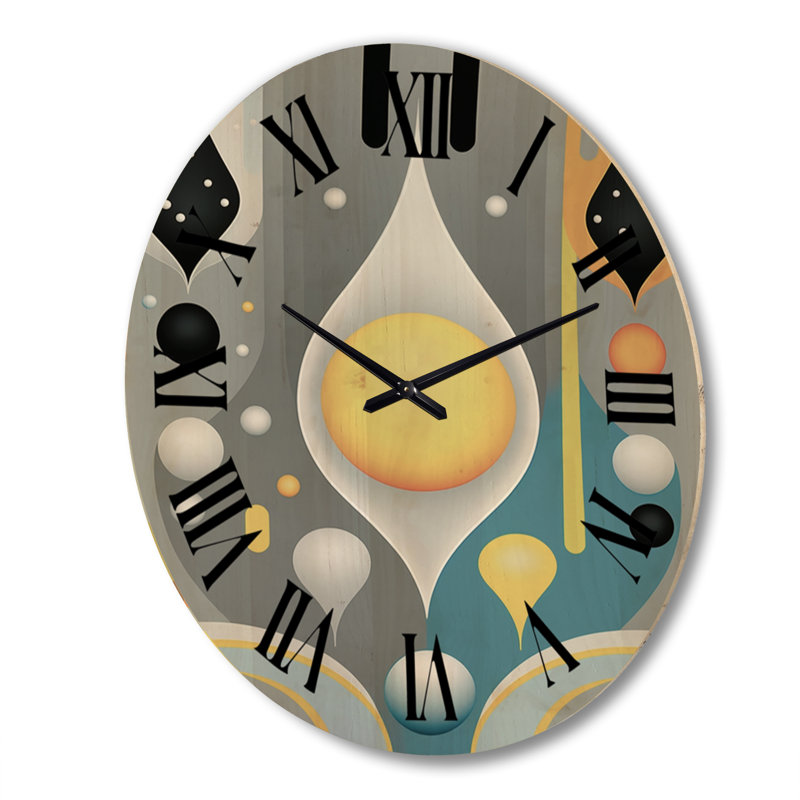 Horloge murale géométrique rétro, Très grand