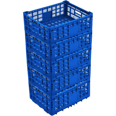 Collapsible Storage Crates, 52 Liter Heavy Duty Foldable Plastic Crates , Storage Baskets and Bins 23.6" L x 15.7" W x 8.6" H Stackable Dairy Milk Crates for Office, Home, Toy Storage