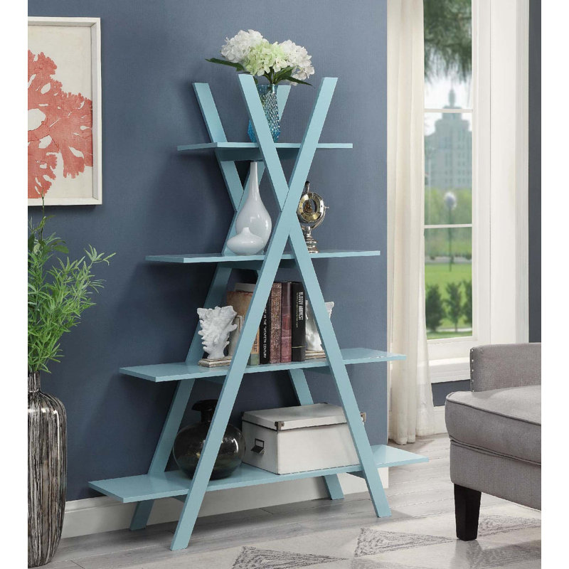Darek Ladder Bookcase, Sea Foam
