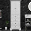 Armoire de rangement autoportante avec 2 portes / tablette réglable / 4 tiroirs, armoire pour salle de bain, bureau, cuisine, panneau de fibres à densité moyenne-1600531872