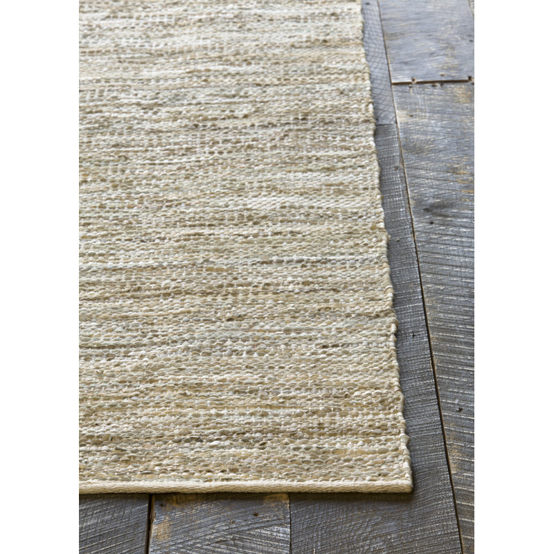 Tapis beige en laine / coton tissé à la main Bardette, Rectangle 7 pi 9 po x 10 pi 6 po