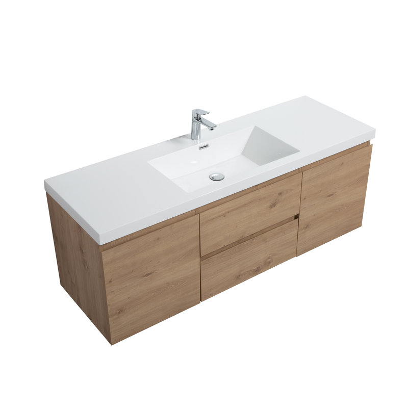 Ensemble de meuble-lavabo mural simple 59 po Bledi